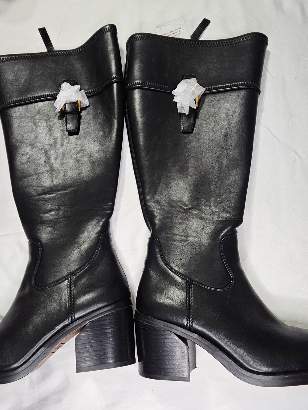 Franco Sarto Burgundy Knee-High Boots New Thite Out Box - Picture 12 of 13